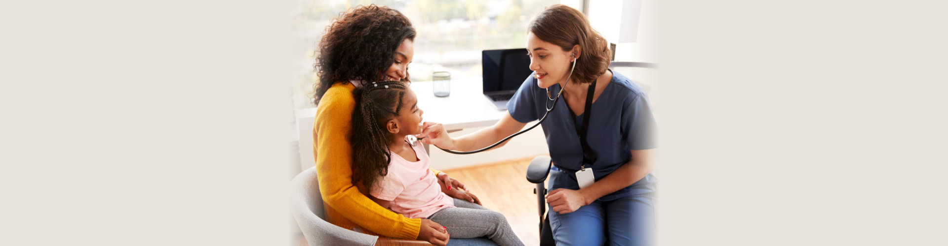 mother and daughter check up